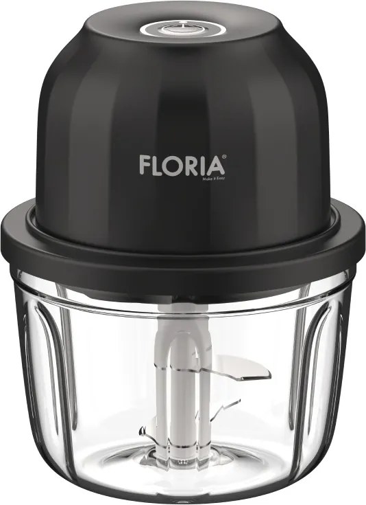 Tocator legume-fructe Floria ZLN2655 Mini Chopper reincarcabil, Capacitate 350 ml, Baterie 1200mAh, Putere 5V 30W