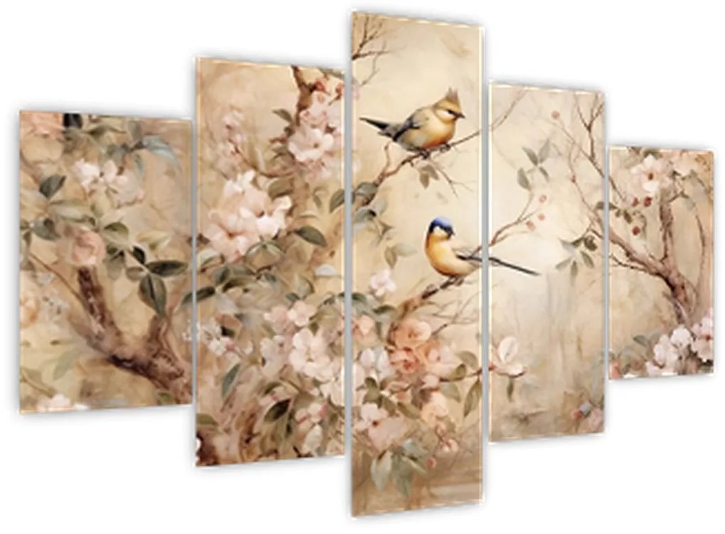 Tablou - Pictură de păsări de epocă II. (150x105 cm)