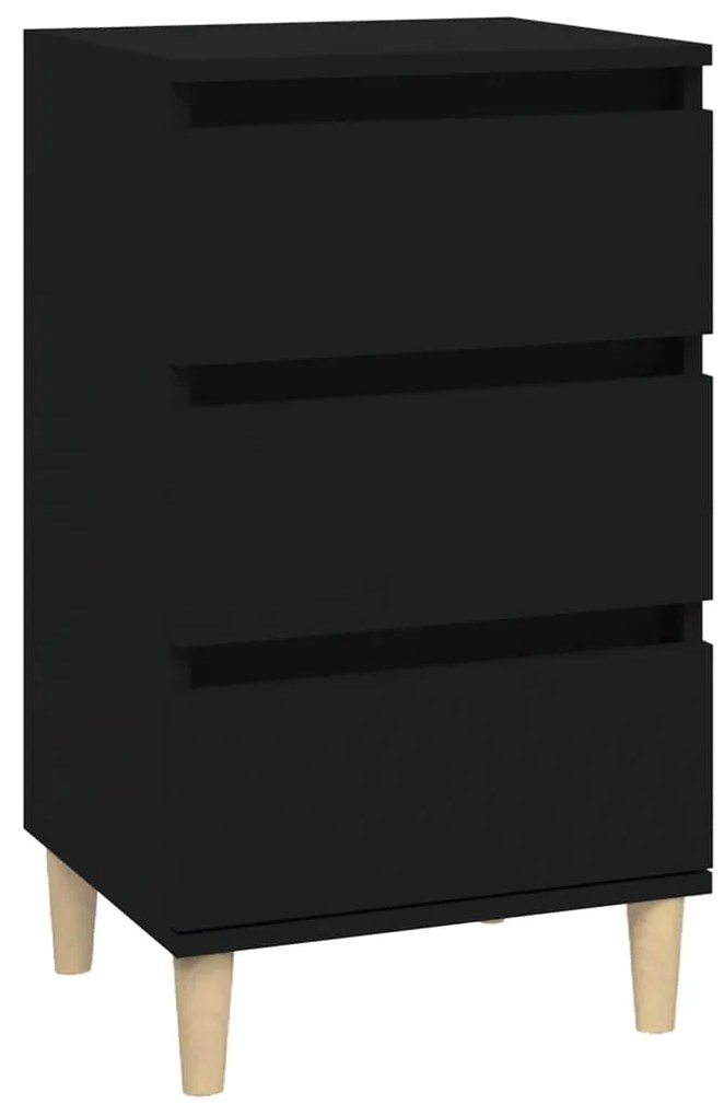 819661 vidaXL Noptieră, negru, 40x35x70 cm, lemn prelucrat