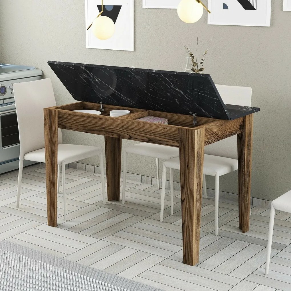 Masă de sufragerie Kiev Black and Walnut