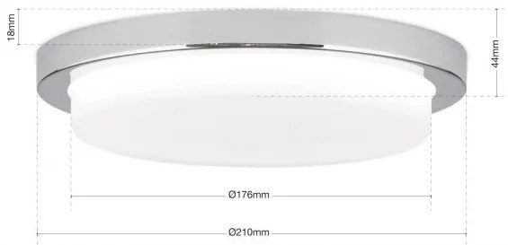 Plafoniera LED moderna LEROX 20cm crom