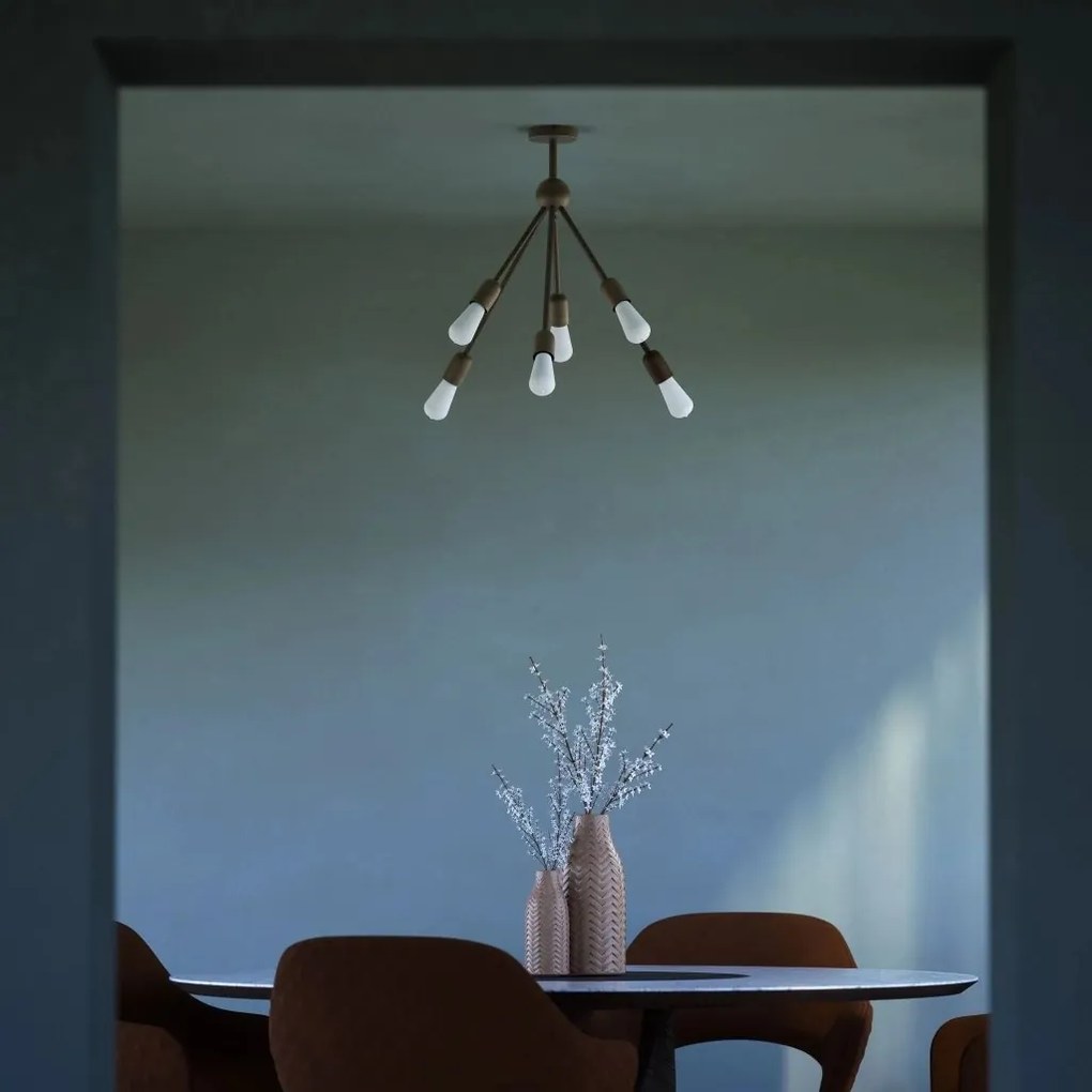 Lustra din alama cu 6 surse de lumina Sputnik