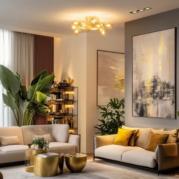 Lustră LED aplicată Brilagi MILLA 10xG9/3W/230V auriu