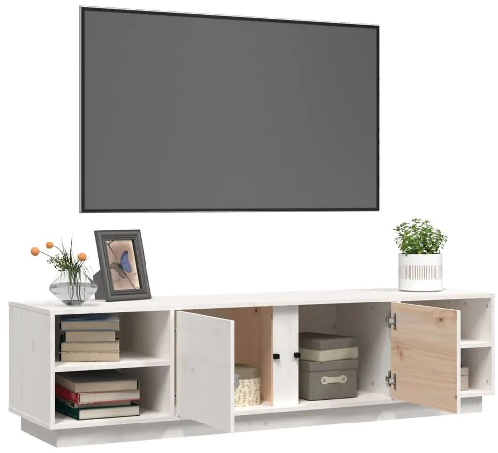 Comoda TV, alb, 156x40x40 cm, lemn masiv de pin 1, Alb