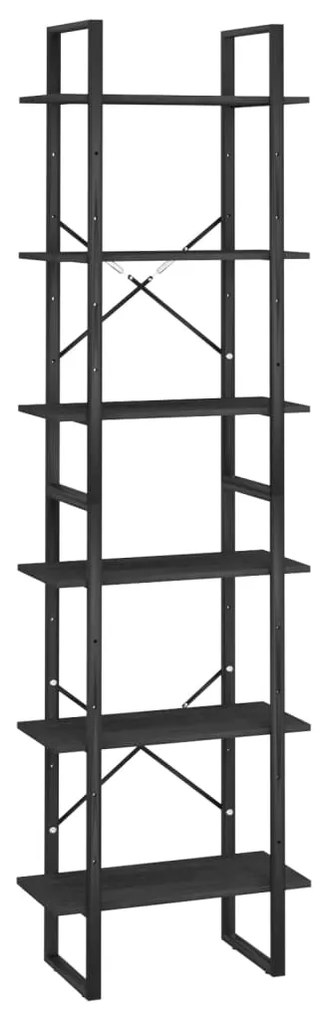 806526 vidaXL Raft de depozitare, negru, 60x30x210 cm, lemn masiv de pin