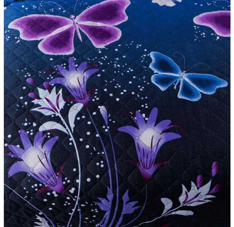 Cuvertura de pat VIOLET BUTTERFLY albastru inchis Dimensiune: 220 x 240 cm