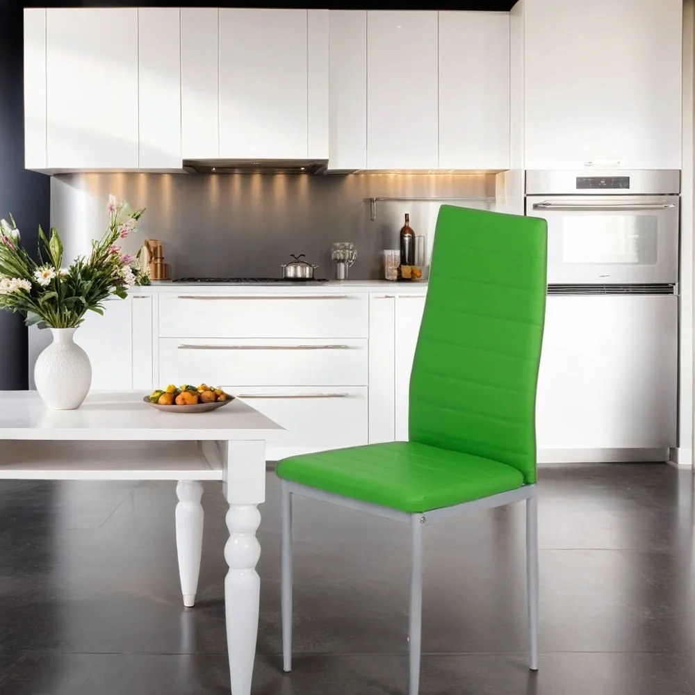 Scaune de bucatarie din piele sintetică si picioare metalice BUC 263 verde