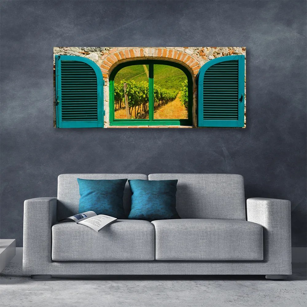Tablou pe panza canvas Fereastra Peisaj Maro Albastru