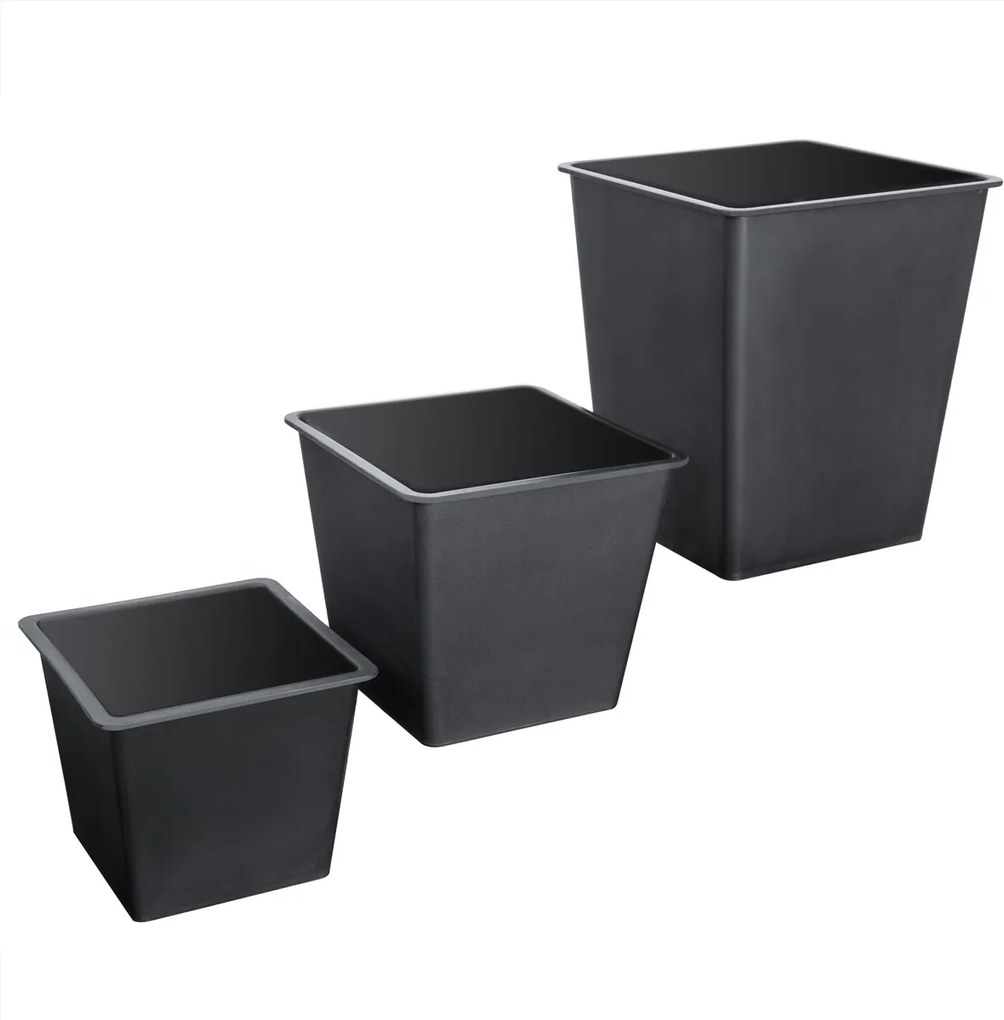 Set 3 x Ghiveci gradina Poliratan Gri