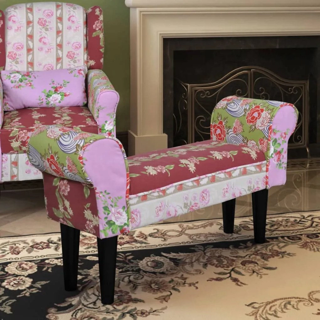 240489 vidaXL Bancă patchwork stil floral