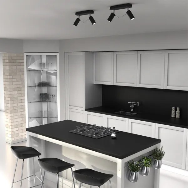 Spot PRESTON 2xGU10/40W/230V negru