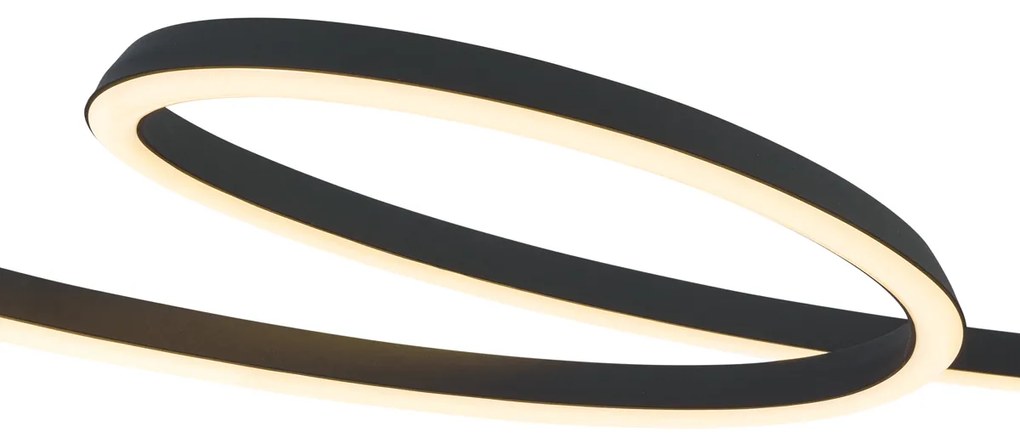 Lampă suspendată scandinavă neagră 110cm incl. LED cu 3 trepte de intensitate luminoasă - Circuit