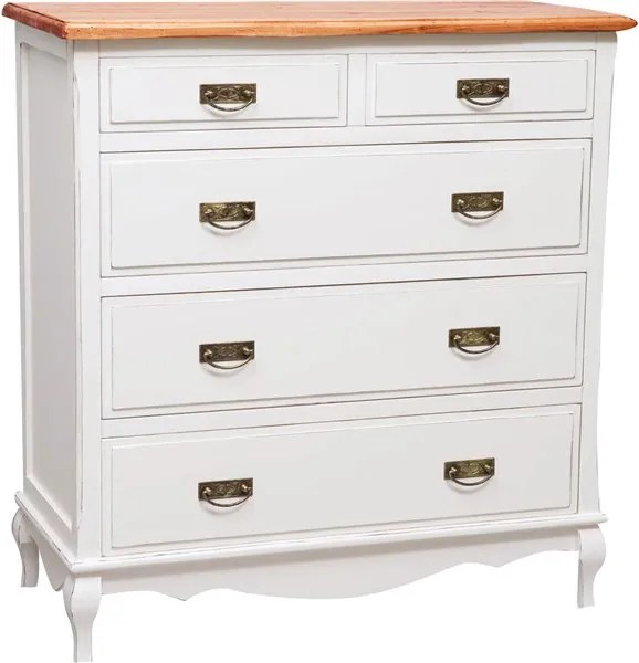 Comoda, L100 45 H106 cm, alb antic natur antic, , lemn masiv