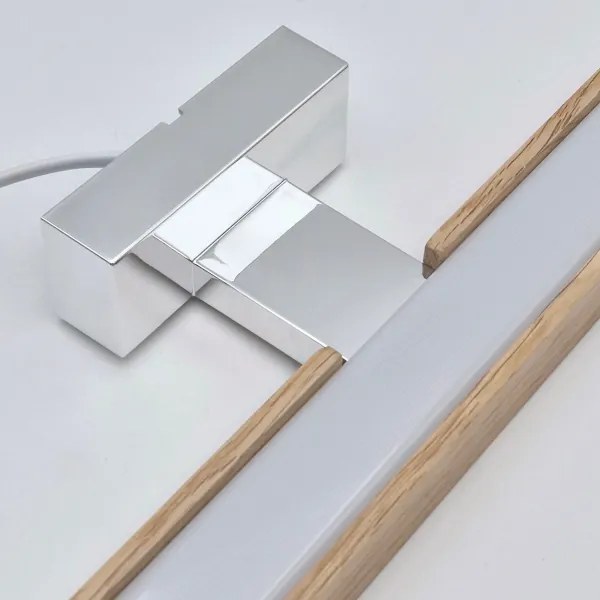 Aplică LED pentru oglindă Brilagi WOODY MIRROR LED/15W/230V IP44 stejar/crom