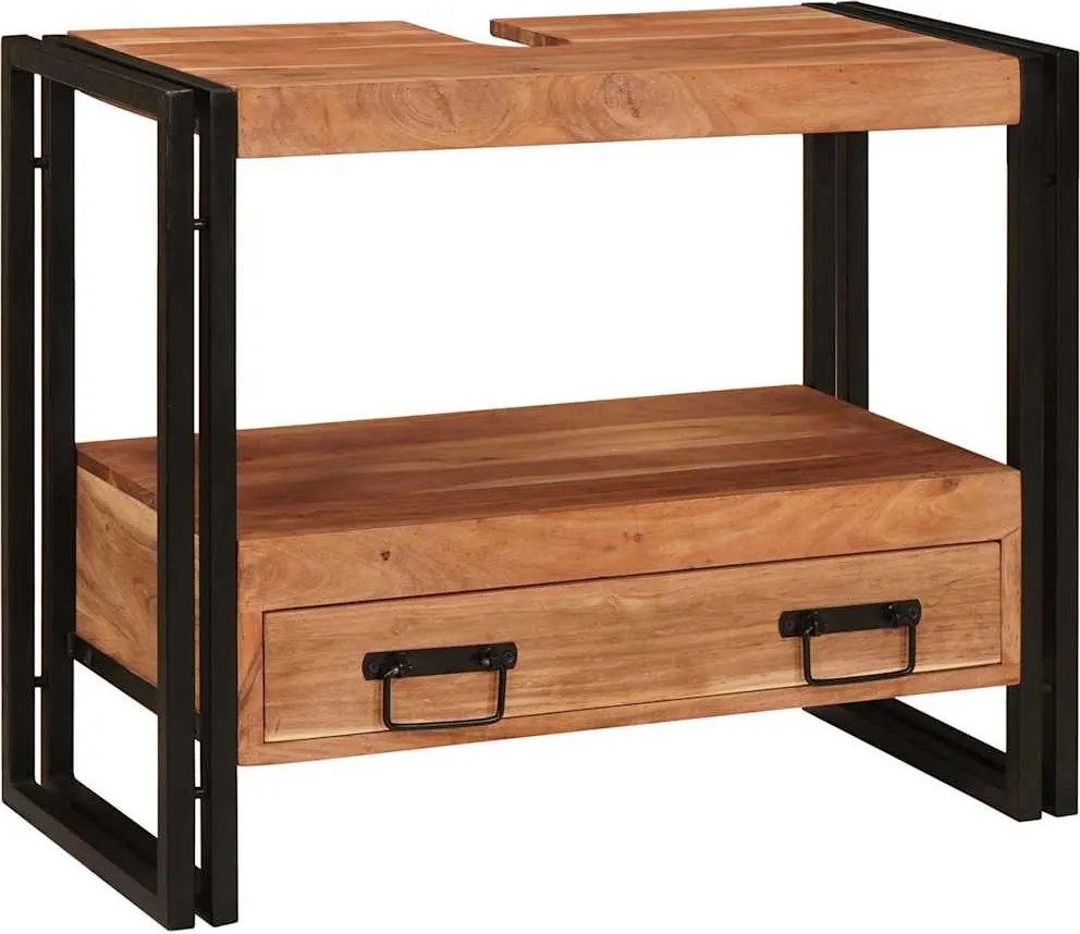 vidaXL Dulap pentru toaletă Maro 71 x 33 x 58 cm Lemn Solid de Acacia