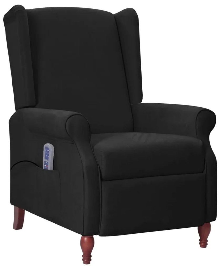 Fotoliu de masaj, negru, material textil
