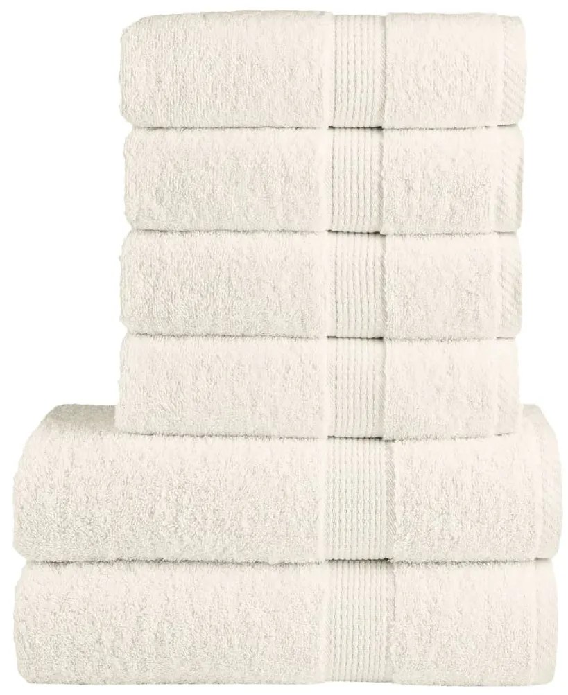 vidaXL Set de prosoape premium SOLUND, 6 piese, crem, 600 g/m²