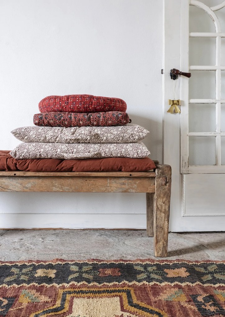 Covor din iută țesut manual cu model geometric kilim, 120×180 cm, „Jopf"