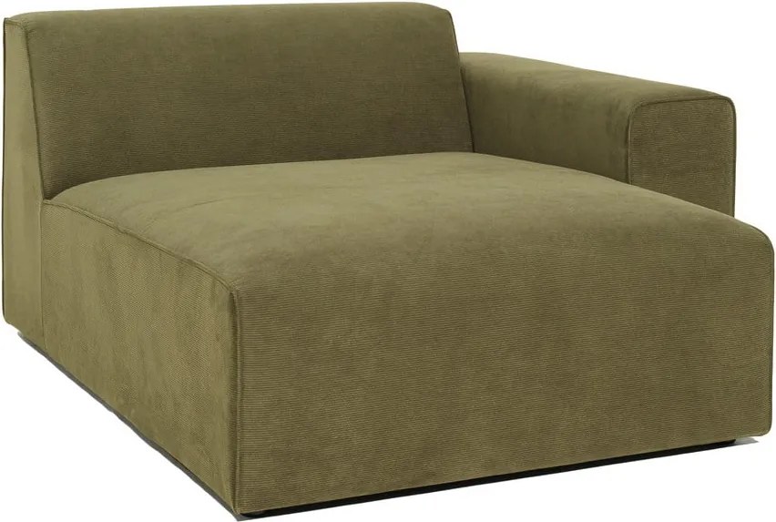 Modul pentru canapea verde din catifea reiată (partea dreaptă) Sting - Scandic