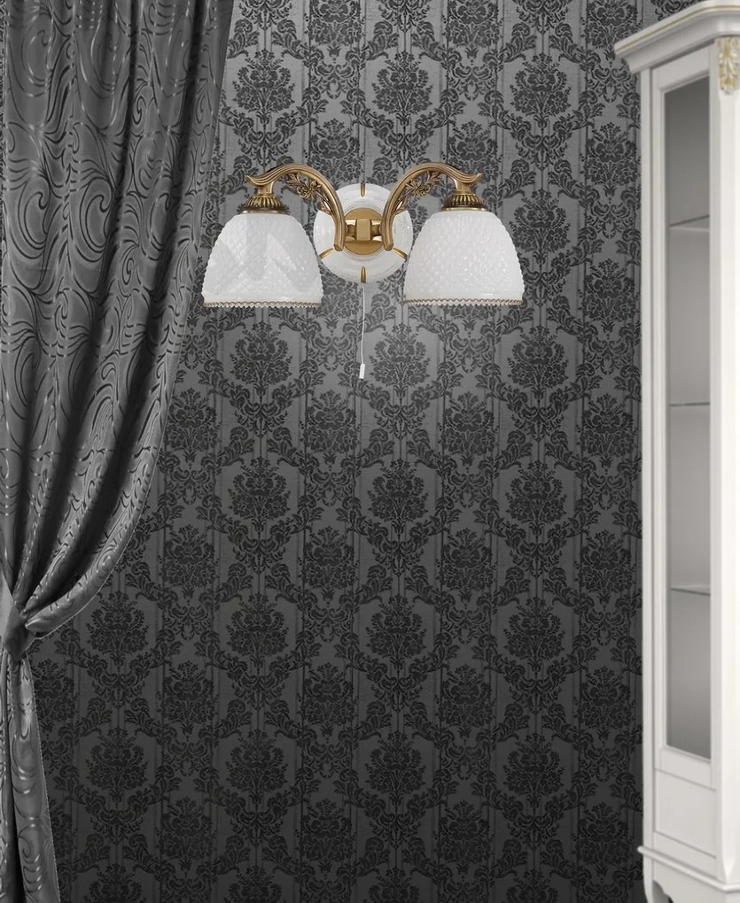 Aplica de perete cu 2 brate din alama design italian 8606