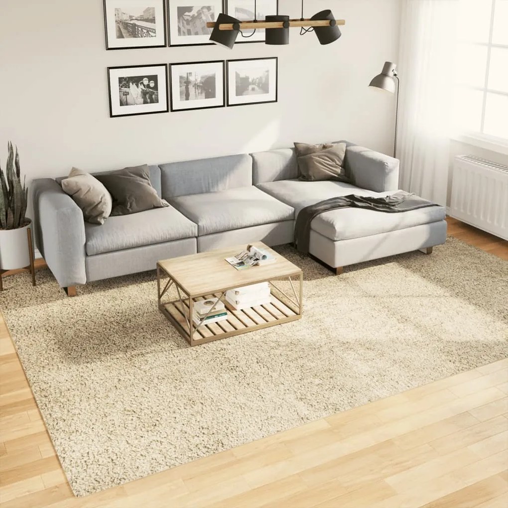 vidaXL Covor pufos &quot;PAMPLONA&quot; cu fire înalte, auriu modern, 240x340 cm