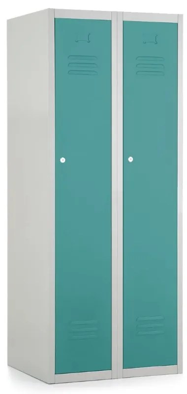 Dulap metalic, 60 x 50 x 150 cm, încuietoare cu cilindru, verde - ral 6033