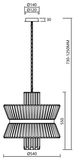 Lustră pe lanț AURELIA 12xE14/40W/230V crom