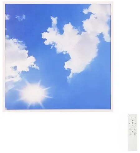 Brilagi-LED SLIMFRAME SKY – corp de iluminat LED dimabil, 58W, 230V, 60x60 cm, argintiu/albastru + telecomandă