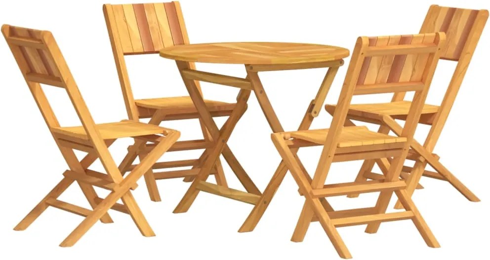 vidaXL Set masă pentru grădină, lemn masiv de tec, 5 piese