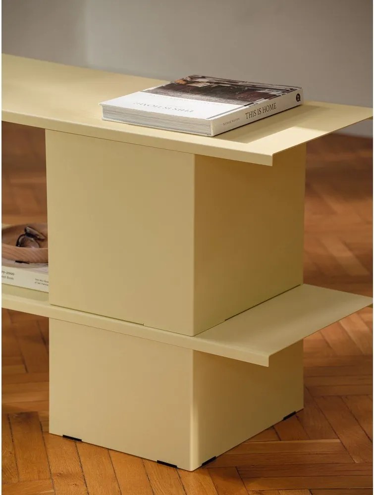 Etajeră galbenă din metal 160x57x37 cm Hes – noo.ma