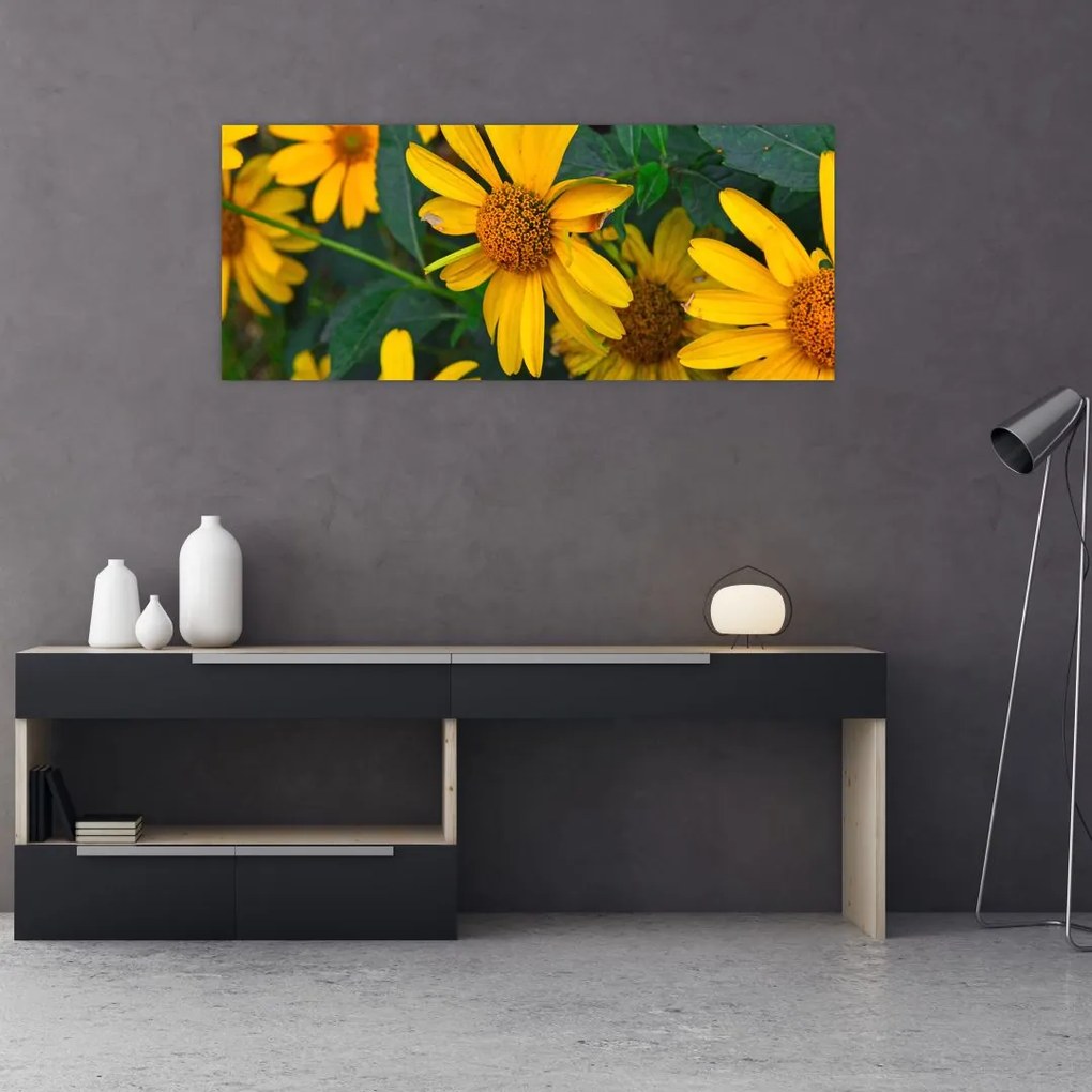 Tablou cu flori galbene (120x50 cm), în 40 de alte dimensiuni noi