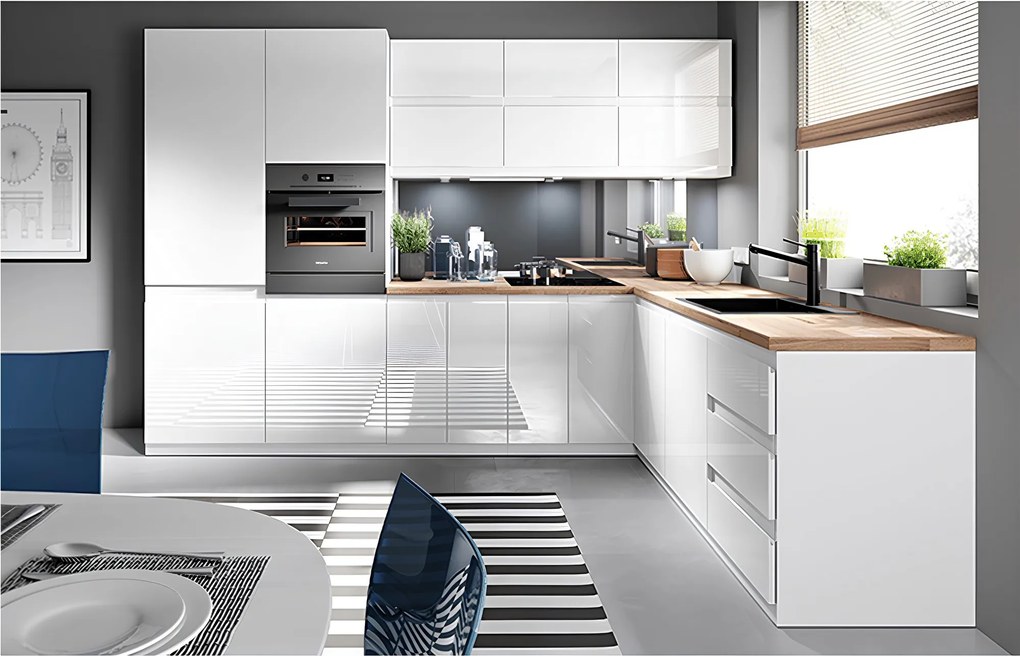 Dulap superior, alb / alb extra lucios, AURORA G60KN