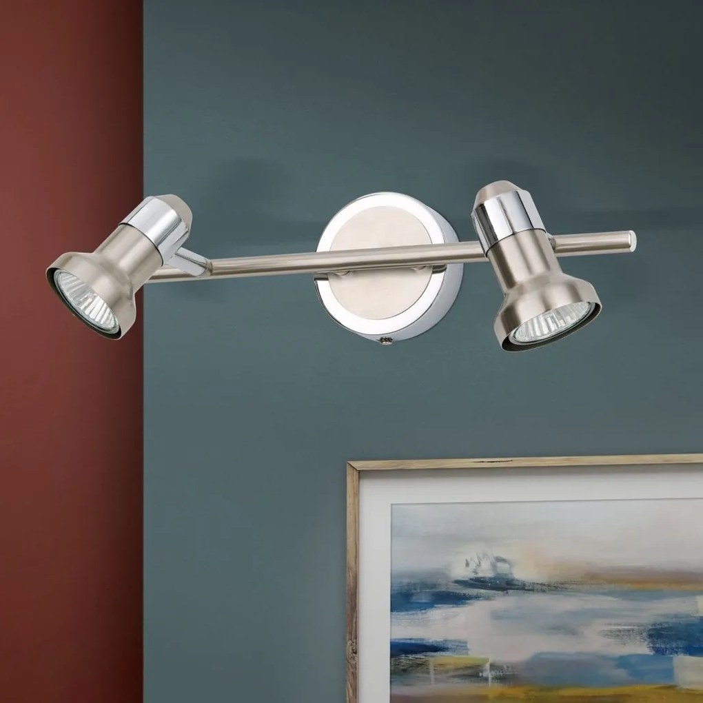 Aplica / Plafoniera cu 2 spoturi directionabile Seba Str 10-390/2 satin OR