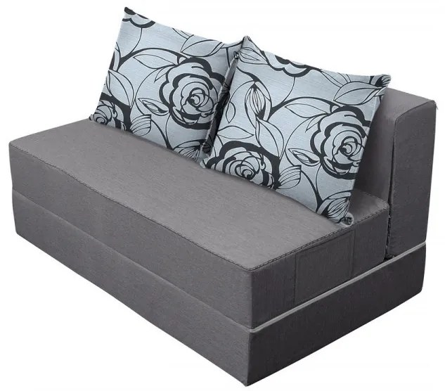Canapea extensibila Urban Living Bedora 136x80x40 cm Grey/Grey Flower