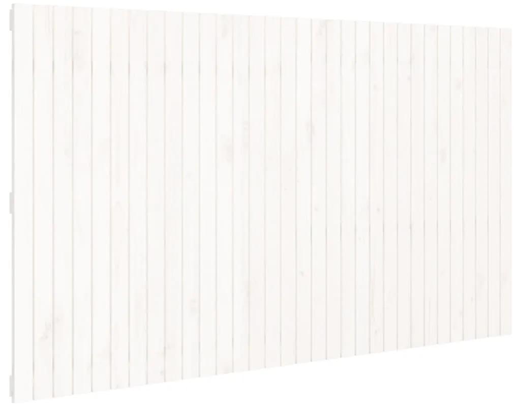 824929 vidaXL Tăblie de pat pentru perete, alb, 204x3x110 cm, lemn masiv pin