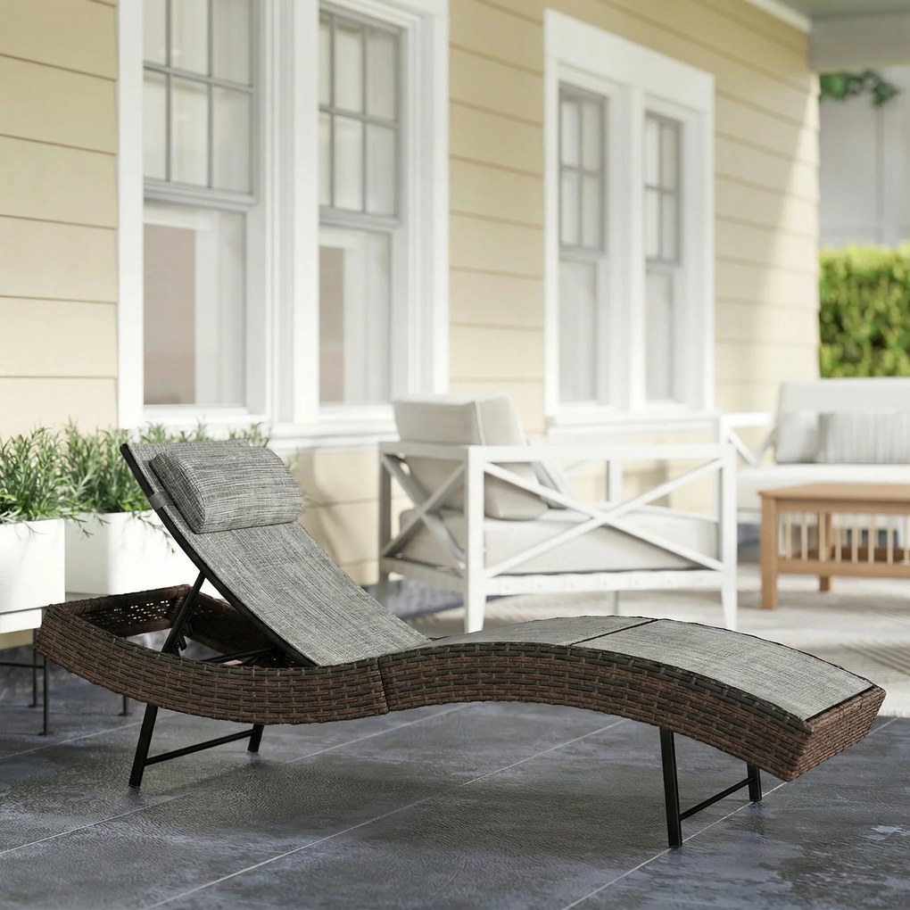Outsunny chaise longue curbat | Aosom Romania