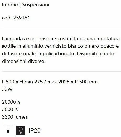 Lustra LED design modern geometric ORACLE SLIM SP D050 SQUARE 3000K ON-OFF BK