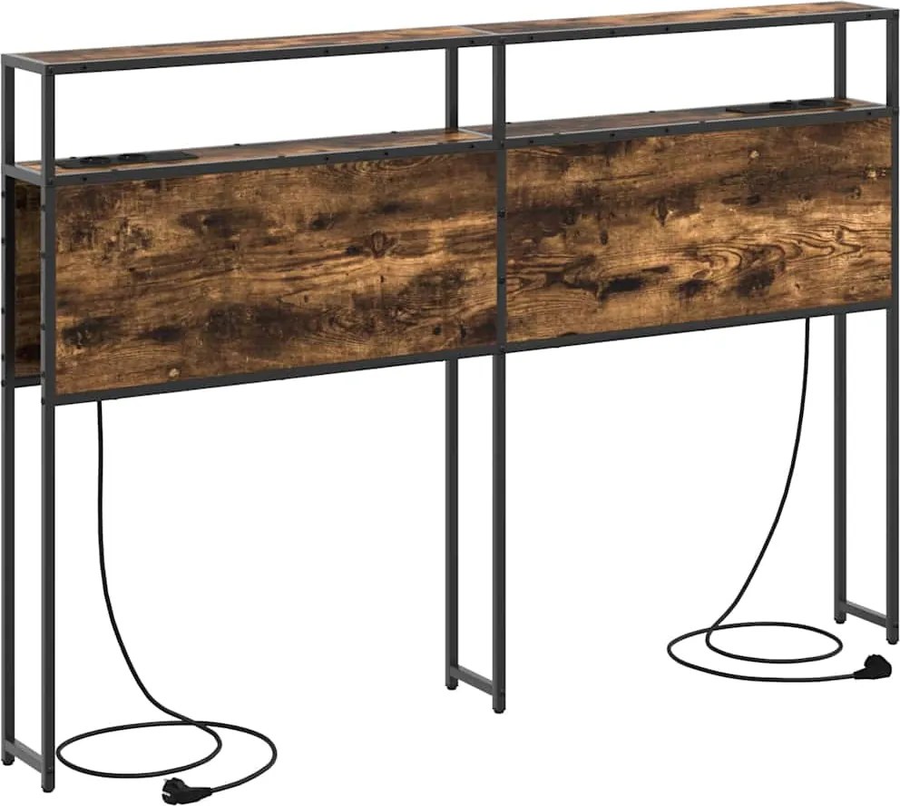 vidaXL Tăblie de depozitare cu raft Stejar afumat 160 cm Lemn compozit