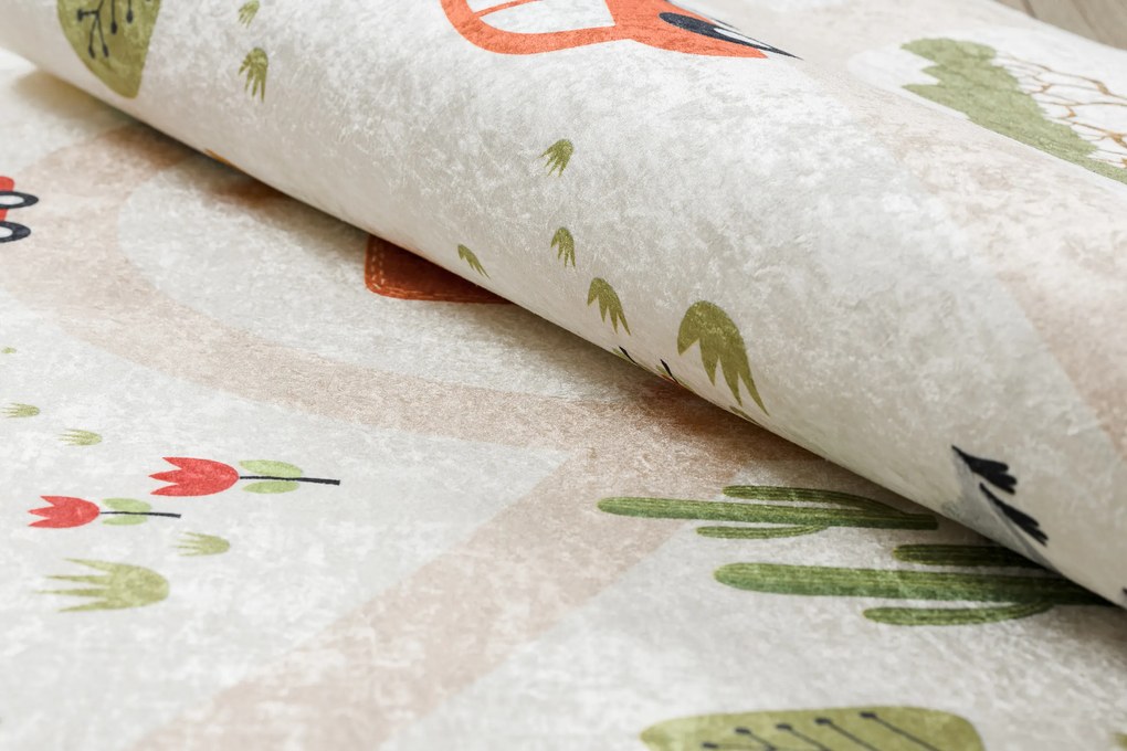 BAMBINO 1165 covor lavabil Grădină zoologică pentru copii anti-alunecare bej - SECUNDAR-COTATI PRODUSUL