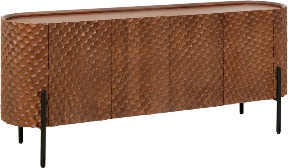 Comoda cu model 3D tip fagure, Lemn Mango Maro ADLON 180cm