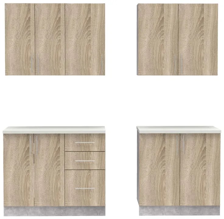 Set mobila bucatarie 4 buc Festa V Pako World Sonoma 160x60x85 cm