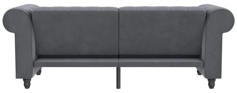 Canapea gri închis extensibilă cu tapițerie din catifea 236 cm Felix – Støraa