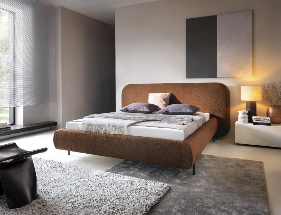 Pat tapitat, cu cadru metalic, spatiu pentru depozitare, cu mecanism de ridicare cu gaz, 180x200 cm, Pointt, Eltap (Culoare: Gri / Breona 04)