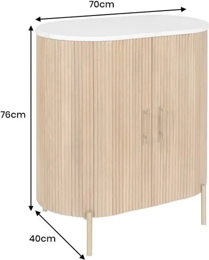 Comoda lemn de mango, marmura alba TRES CHIC 70cm