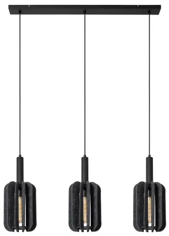Lustră pe cablu Lucide 45492/03/36 RAFAL 3xE27/40W/230V negru/gri