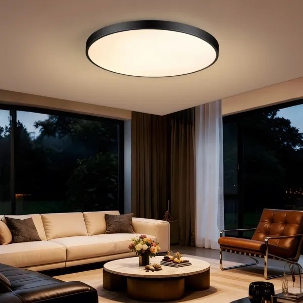 Immax NEO 07313L-LED Plafonieră dimabilă SEMPLICI 96W/230V diametru 80 cm Wi-Fi Tuya negru + telecomandă