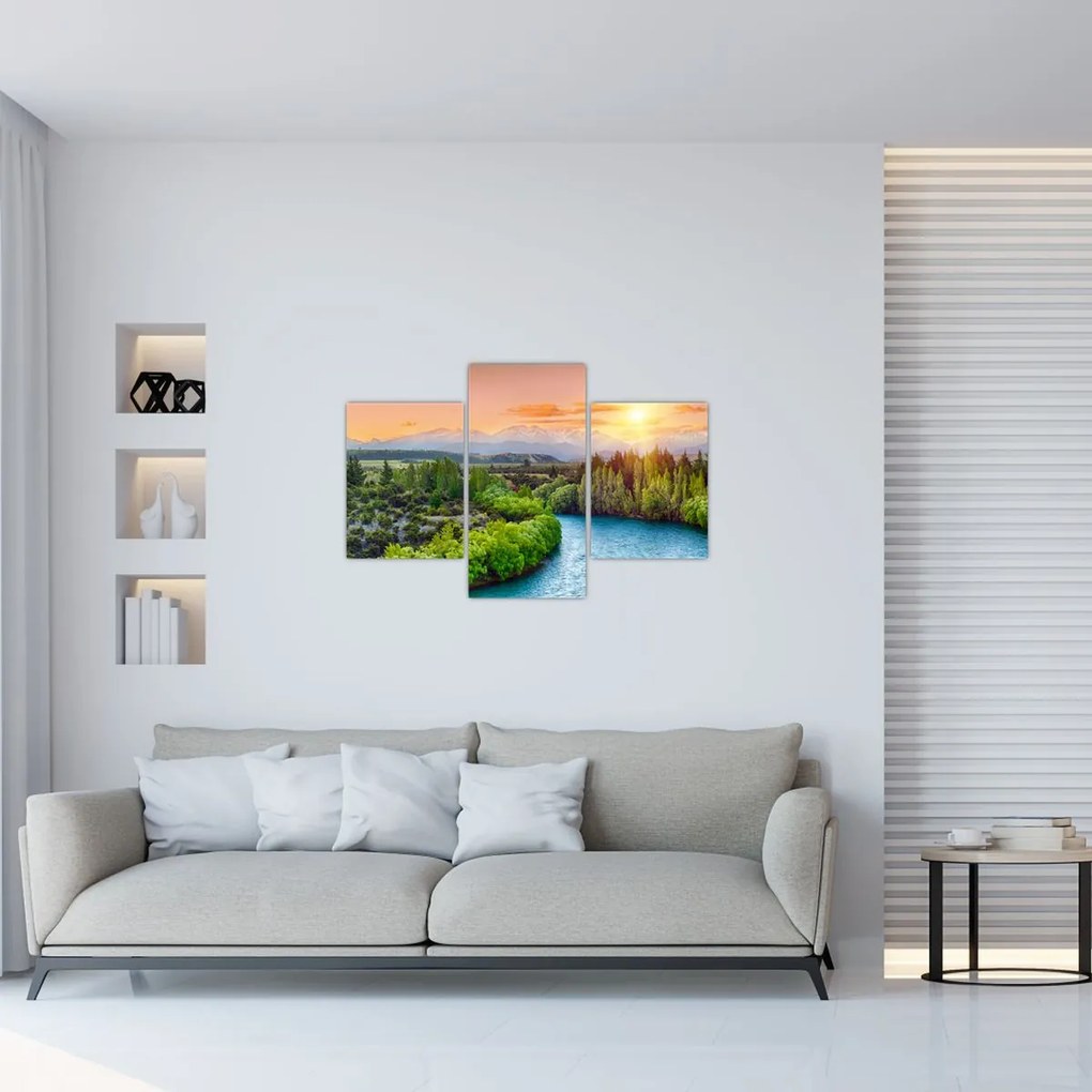 Tablou - Pădure peisaj montan (90x60 cm)