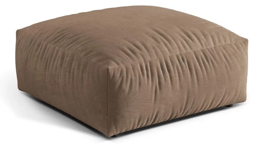 Taburet modular maro deschis cu tapițerie din catifea Martina – Micadoni