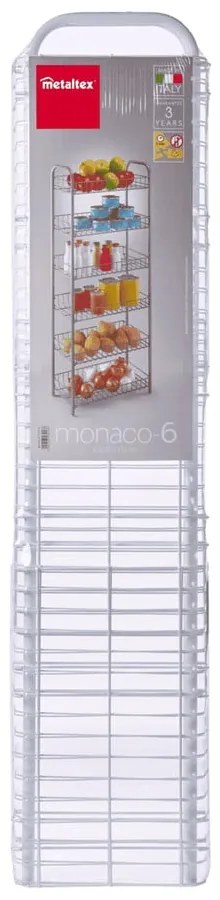 Etajeră albă din metal 41x104x23 cm Monaco – Metaltex