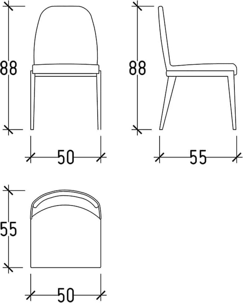 Scaun lemn masiv Ricco, 50 × 88 × 55 cm